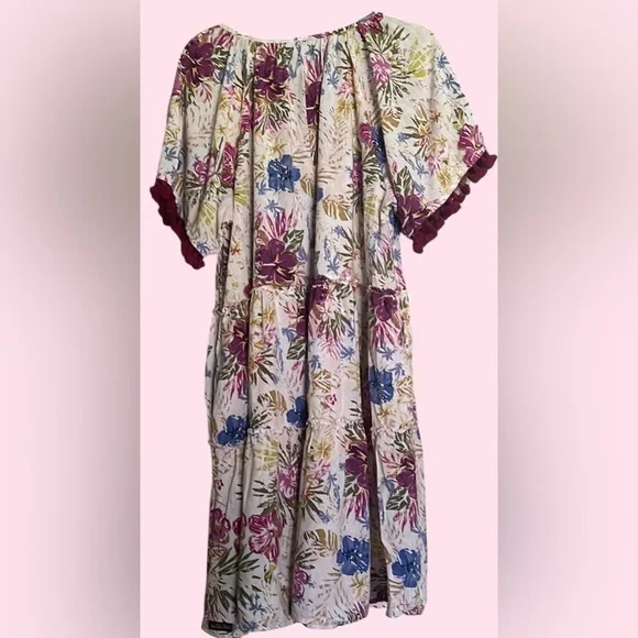 MATILDA JANE Enchanted Garden Tiered Ruffle Aloha Palm Dress, Size XL, GUC. - Picture 11 of 13